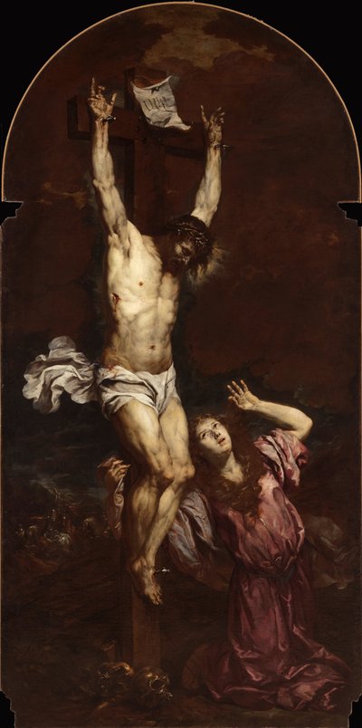 María Magdalena al pie de la cruz de Giovan Battista Langetti